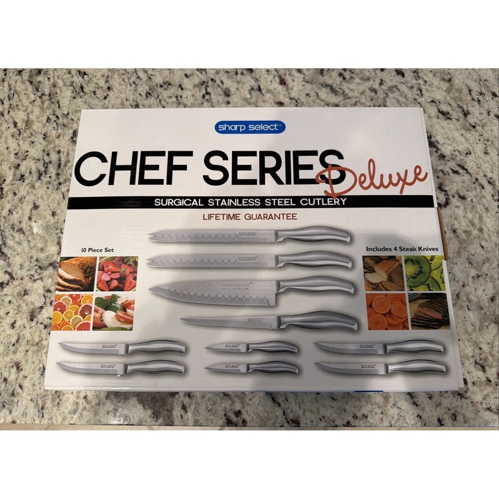 NEW Chef Series Deluxe Stainless Steel Knife Set 10 pc